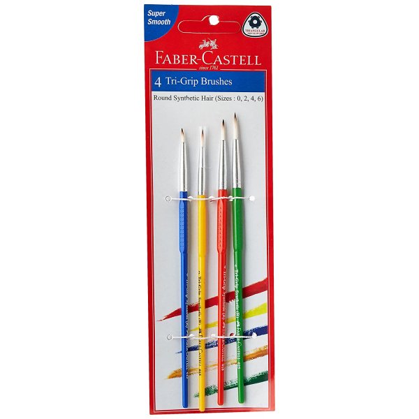 Buy Faber castell Paint Brush - Tri Grip, Synthetic Hair, Round