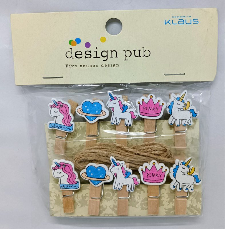 Designer Wooden Clips set of 10 ( 5 cm x 2 cm ) –