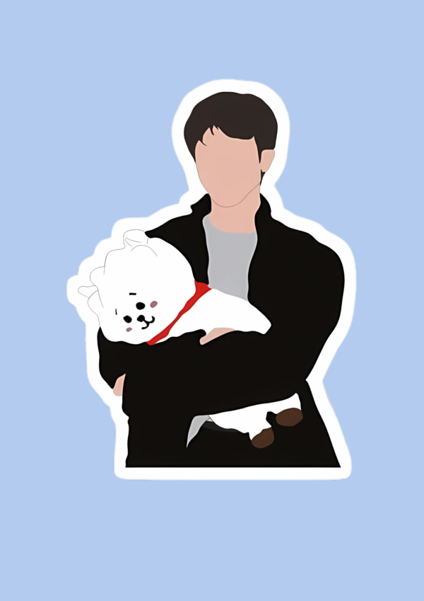 Jin & RJ Cuddle – BTS Sticker - Image 2