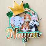 Animal Theme Cake Topper – Custom Safari & Jungle Birthday Party Decor