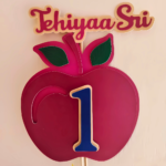 Apple Theme Cake Topper- Custom Name And Age