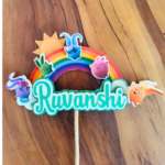 Sunny Bunnies Characters Theme Cake Topper - Custom Name Decor