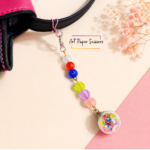 Rainbow Beaded Mobile Charm – Handmade Phone Accessory