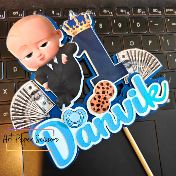 Personalized Boss Baby Cake Topper with Name