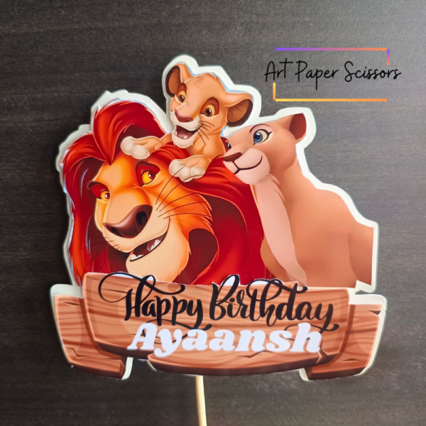 Lion King Theme Cake Topper - Custom Name Cake Topper