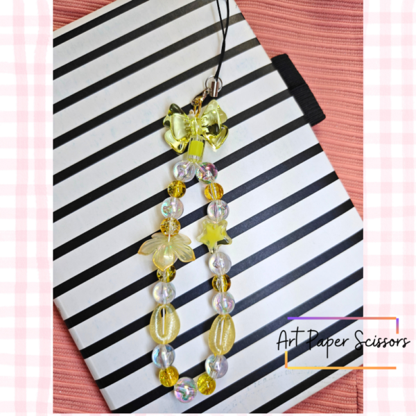 Yellow Bow Butterfly Chain Charm – Cute Phone Strap