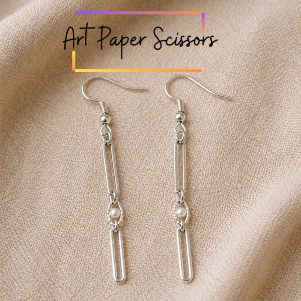 Minimal Pearl Chain Drop Earrings – Elegant Silver Dangle Earrings for Women | Everyday & Party Wear