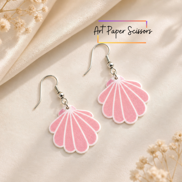 Pink Seashell Drop Earrings – Cute Aesthetic Shell Dangle Earrings for Girls | Beach Style Jewelry