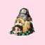 Cute Demon Slayer chibi stack sticker featuring Tanjiro, Nezuko, Zenitsu and Inosuke premium waterproof anime vinyl sticker.