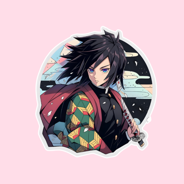 Giyu Tomioka Sticker featuring the Water Hashira from Demon Slayer Kimetsu no Yaiba