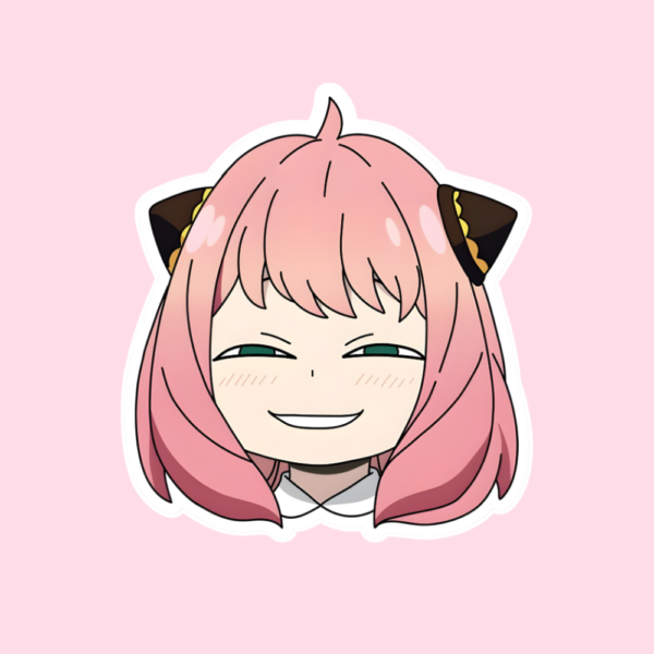 Cute Anya Forger Sticker from Spy x Family anime with smiling face