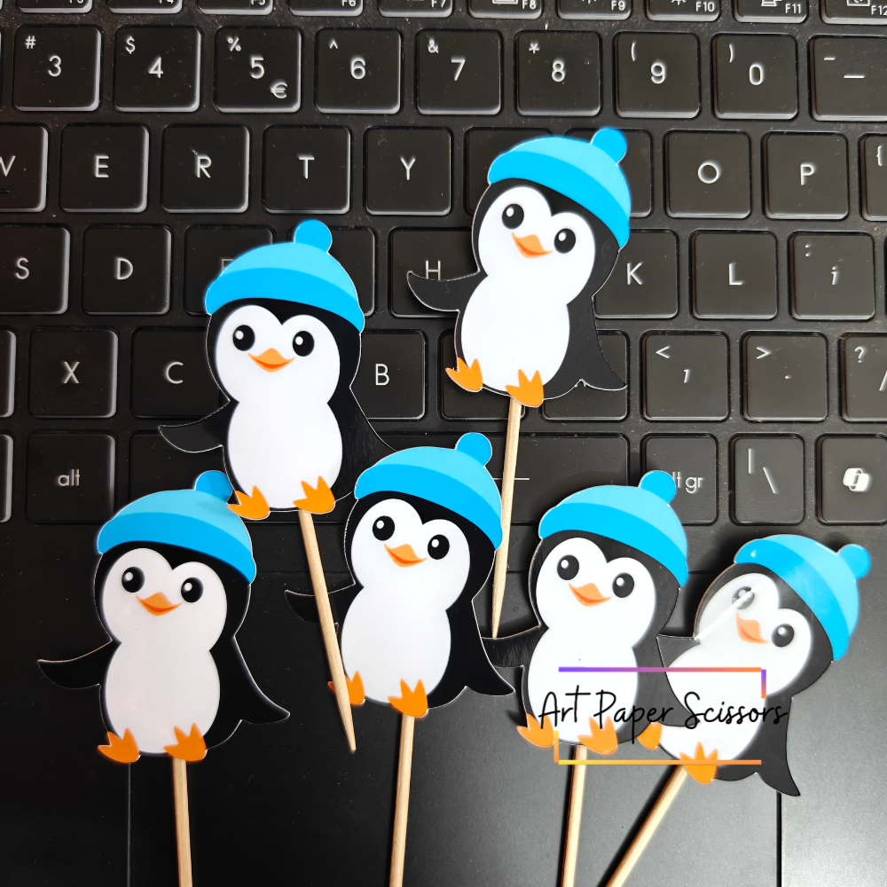 43 Penguin Cupcake Toppers, Penguin Cake Toppers, Cupcake Toppers, Winter Cupcake Toppers, Birthday Cupcake Toppers, Penguin Party Decorations, Winter Birthday Decorations, Kids Cupcake Toppers, Baby Shower Cupcake Toppers, Christmas Cupcake Toppers, Handmade Cupcake Toppers, Cardstock Cupcake Toppers, Dessert Table Decorations, Party Cake Decorations, Penguin Birthday Party, Cupcake Picks, Food Picks, Cute Penguin Decorations, Party Supplies, Art Paper Scissors