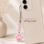 Pink Paw Mobile Charm with pastel pink beads and dog paw phone strap