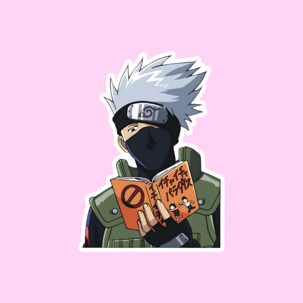 Kakashi Hatake Naruto anime waterproof vinyl sticker reading book
